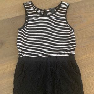 black/white short romper. XS